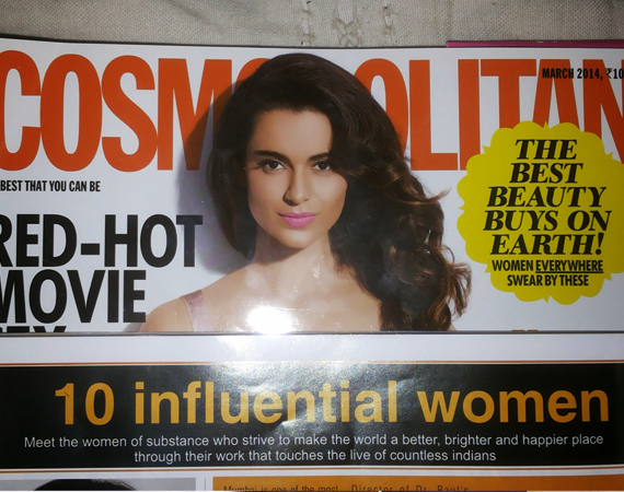 Jasmine Pirani featured in 'Cosmopolitan' magazine India in March 2014 issue in the article 10 Influential Women